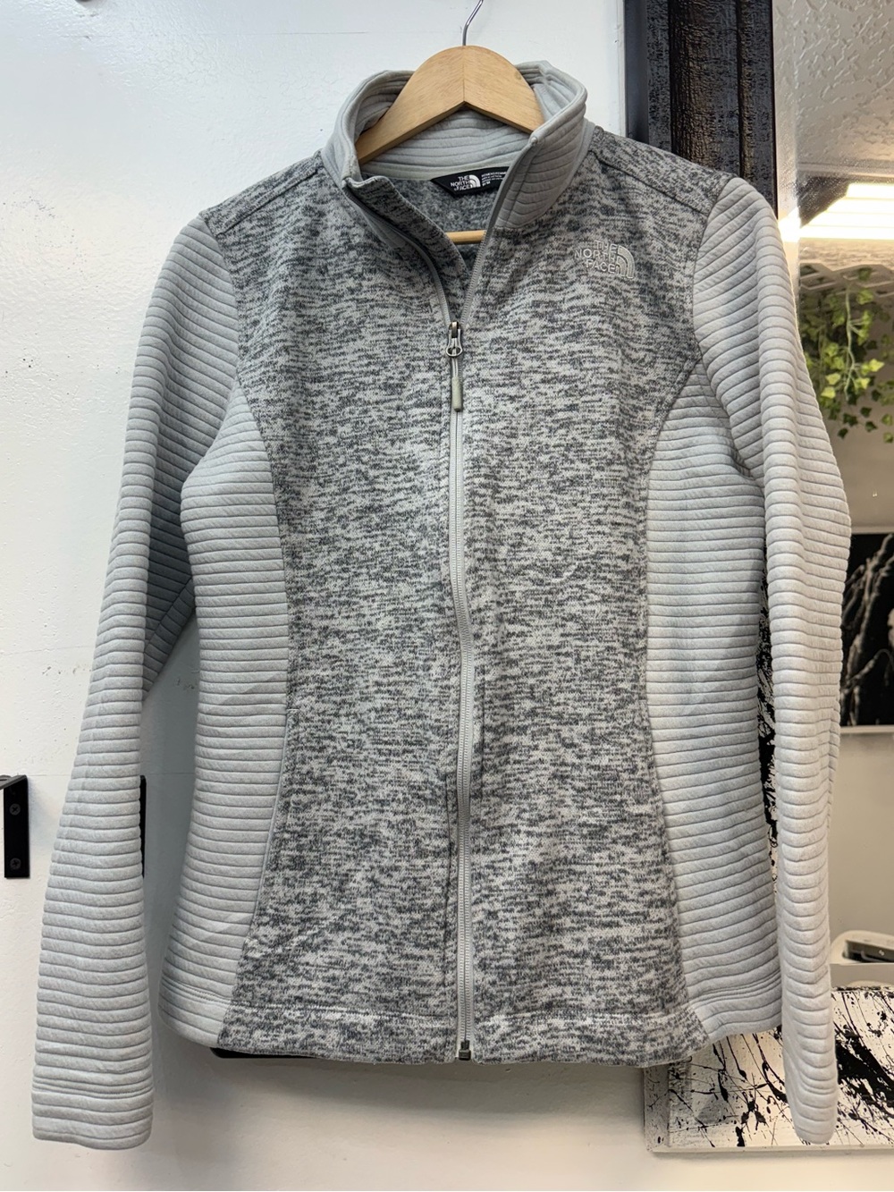 The North Face Light Gray Heathered Fleece Jacket